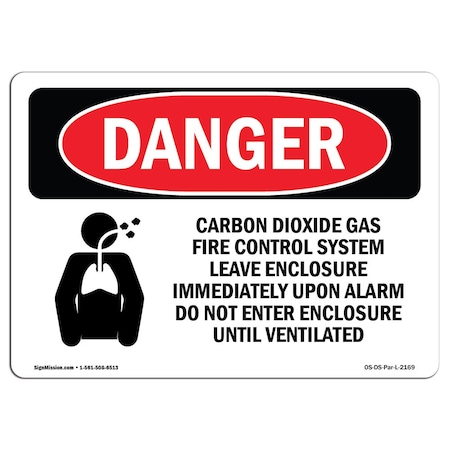 Signmission Safety Sign, OSHA Danger, 7" Height, 10" Width, Rigid Plastic, Carbon Dioxide Gas Fire, Landscape OS-DS-P-710-L-2169